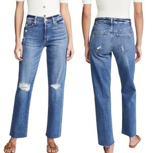 JOE’S JEANS The Niki Mid-Rise Distressed Boyfriend Raw Hem Button Fly Size 29